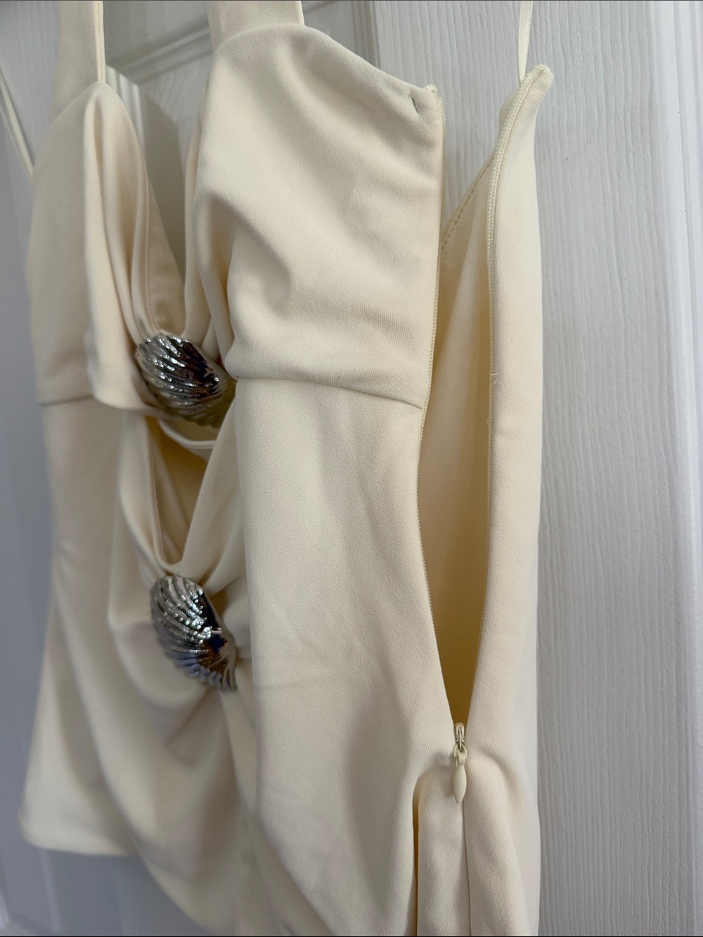 ZARA Shell Hardware Trim Halter Top In Cream Color - Picture 11 of 13